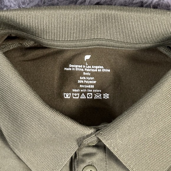 Fabletics Shirt Mens Large Green‎ Performnce Polo Nylon Athletic Fit Golf - Picture 3 of 8